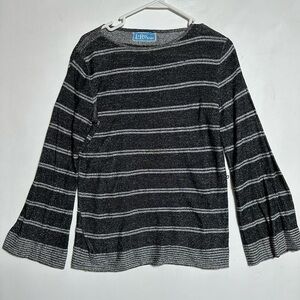 Vintage flare 3/4 Sleeve Black Boxy Sweatshirt